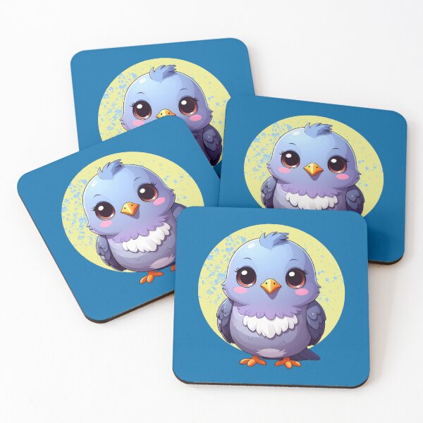 Item preview, Cute Kawaii Pigeon – Adorable Chubby Blue Bird designed and sold by TripleMoonCrafts.
