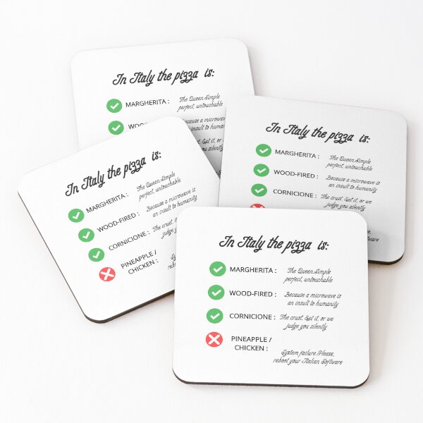 Item preview, Funny Italian Pizza Rules Checklist - Anti Pineapple Joke designed and sold by TheItaliandilemma.
