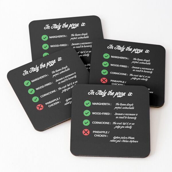 Item preview, Funny Italian Pizza Rules Checklist - Anti Pineapple Joke Black Version designed and sold by TheItaliandilemma.