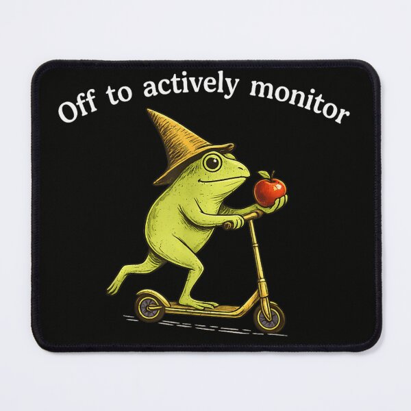 Item preview, Funny Frog On Scooter Wizard Hat Off To Actively Monitor Quote designed and sold by Serene woods.