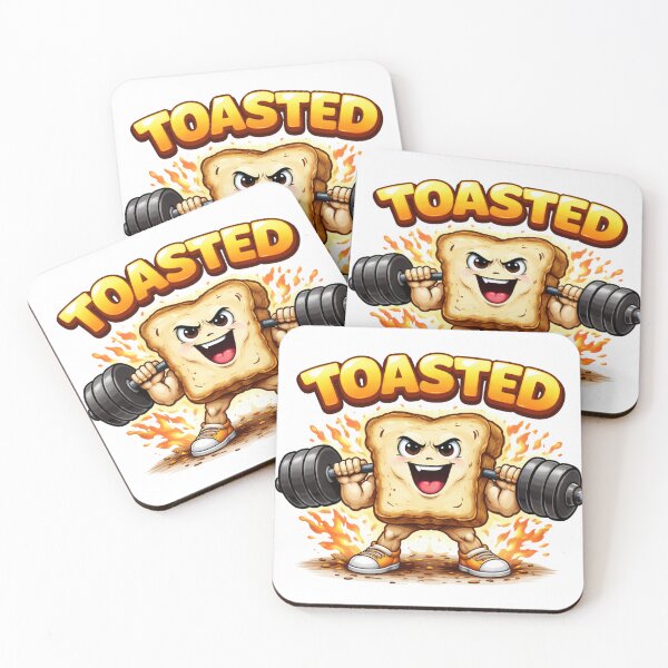 Item preview, Buff Toast Lifting Weights – Cartoon Fitness Bread designed and sold by AndrewYoko.