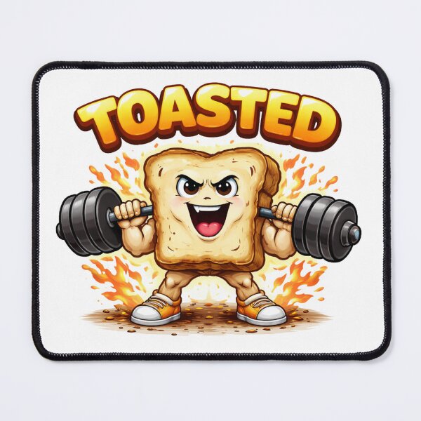 Item preview, Buff Toast Lifting Weights – Cartoon Fitness Bread designed and sold by AndrewYoko.