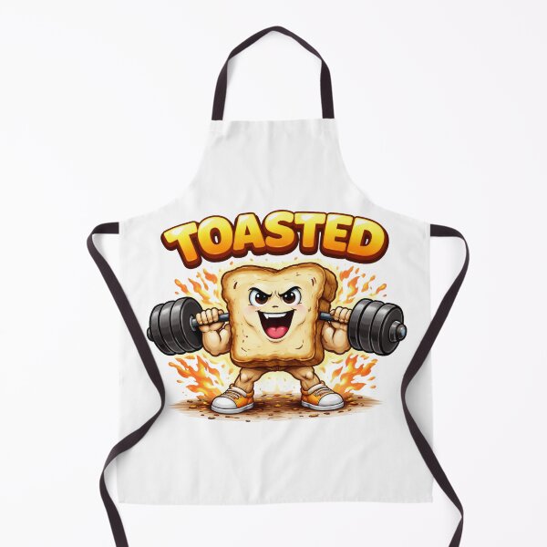 Item preview, Buff Toast Lifting Weights – Cartoon Fitness Bread designed and sold by AndrewYoko.
