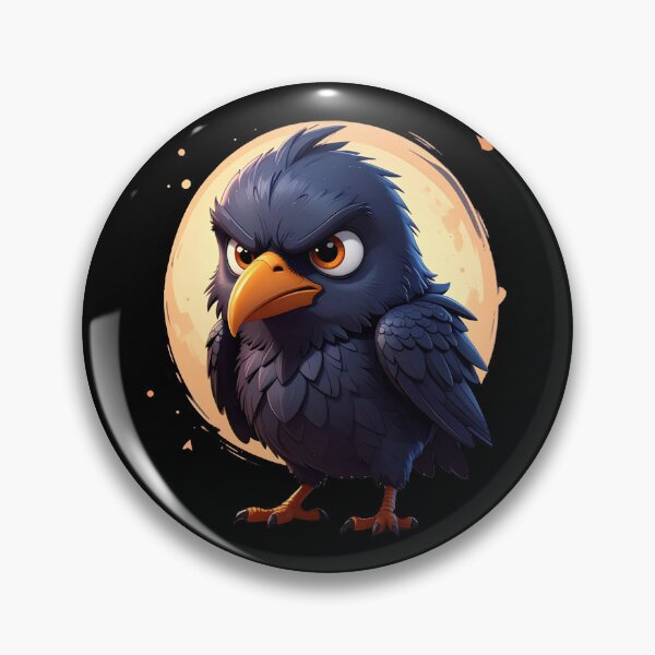 Item preview, Grumpy Crow – Sassy Angry Raven Cartoon Art designed and sold by TripleMoonCrafts.