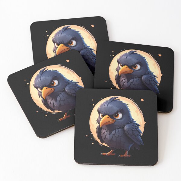 Item preview, Grumpy Crow – Sassy Angry Raven Cartoon Art designed and sold by TripleMoonCrafts.