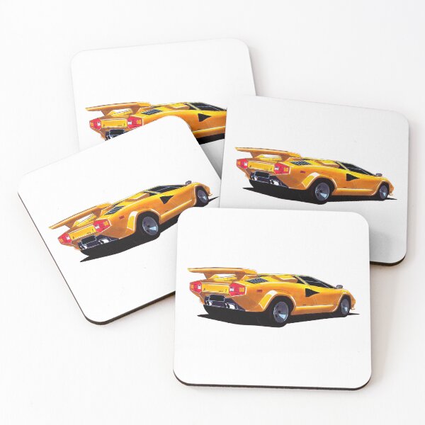 Item preview, Exclusive drawing legendary italian super car yellow Countach 5000QV 5.2L V12 engine designed and sold by Cars23.
