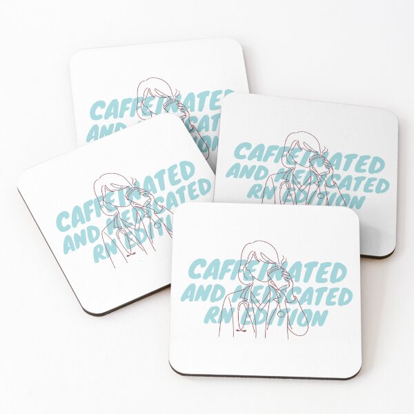 Item preview, Nurse Caffeinated and Medicated – Minimal Line Art Coffee Design – T-Shirt designed and sold by KiwyStudio.