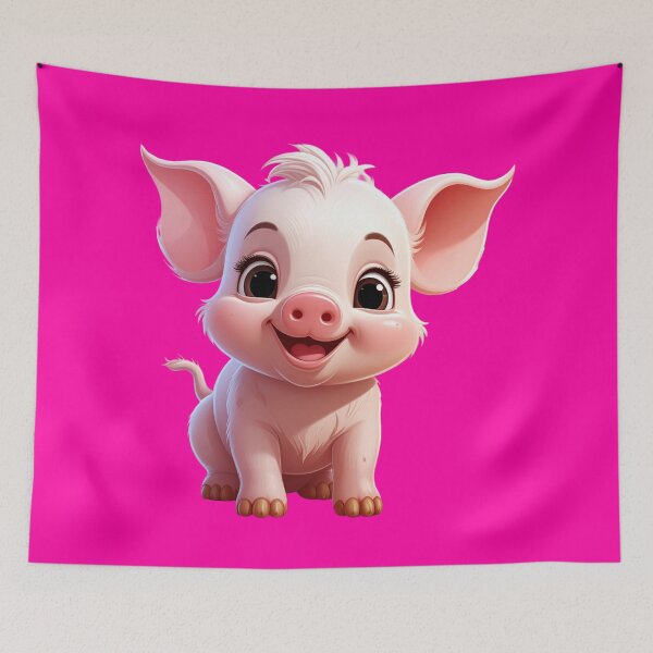 Item preview, Cute Baby Pig – Adorable Happy Piglet Cartoon designed and sold by TripleMoonCrafts.