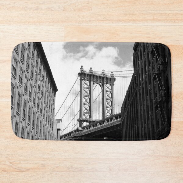 Item preview, Down under the Brooklyn Bridge, Columbia Heights, East River, Brooklyn, New York black and white photograph designed and sold by Astrid Arkhangelsky.