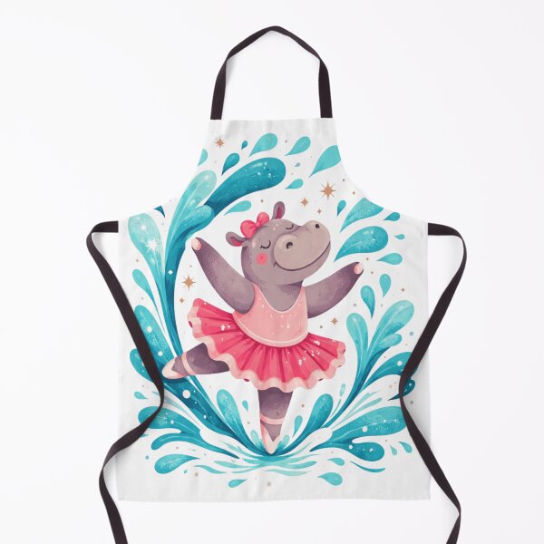 Item preview, Pink Ballerina Hippo Splash - Cute Kawaii T-Shirt designed and sold by FatmaElhofy.