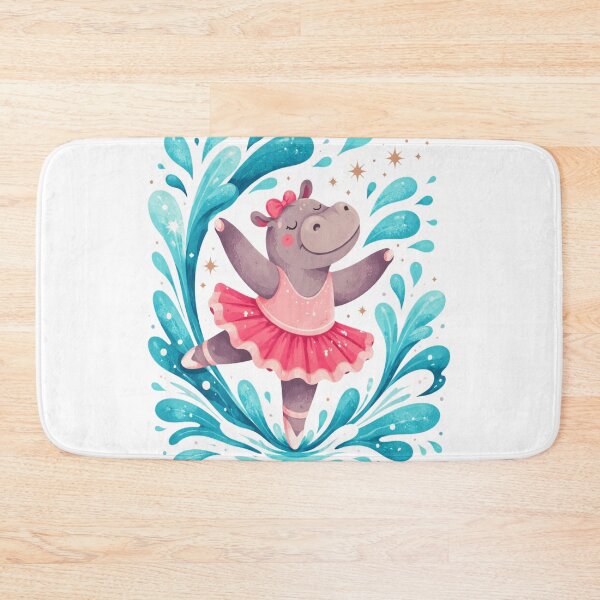 Item preview, Pink Ballerina Hippo Splash - Cute Kawaii T-Shirt  designed and sold by FatmaElhofy.