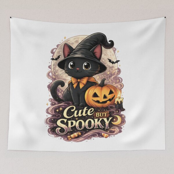 Item preview, Cute But Spooky Black Cat – Funny Halloween Witch Cat Chaos Design designed and sold by CatLovers Studio.