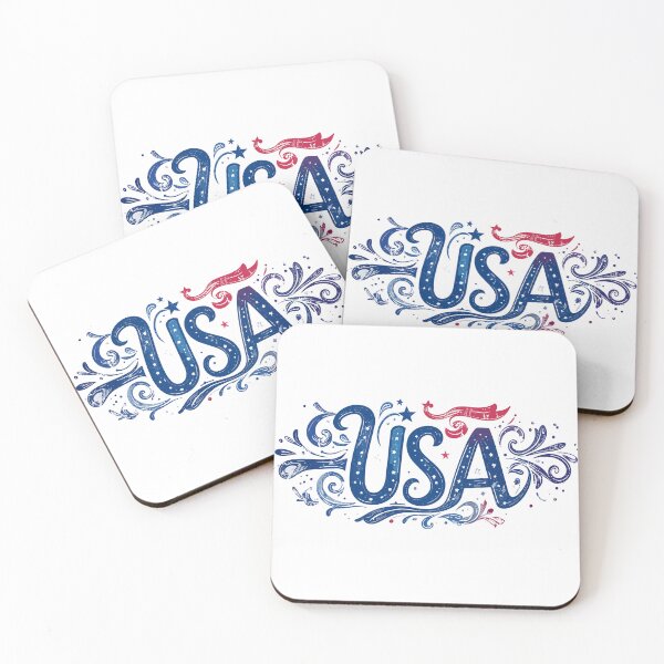 Item preview, USA in custom text with patriotic colors and accents. designed and sold by Art-Horizon.
