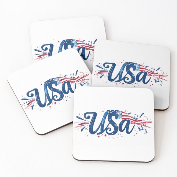 Item preview, USA in custom text with patriotic colors and accents. designed and sold by Art-Horizon.