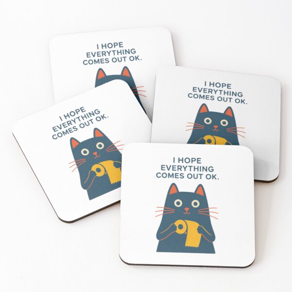 Item preview, Funny Bathroom Cat Art — Retro Black Cat Illustration with Humorous Quote designed and sold by HBDStudio.
