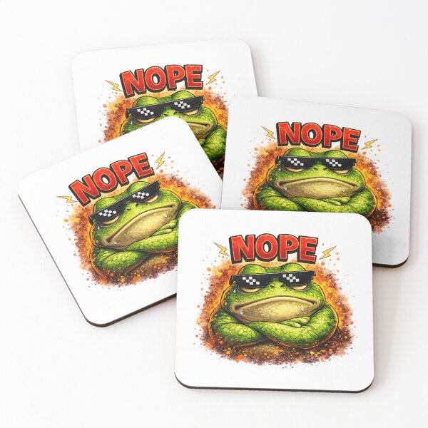 Item preview, Funny Frog Nope – Grumpy Meme Frog with Sunglasses designed and sold by unglaublichGut.