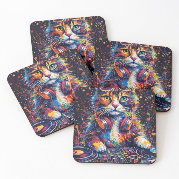 Item preview, Colorful DJ Cat designed and sold by zanthoriaa.