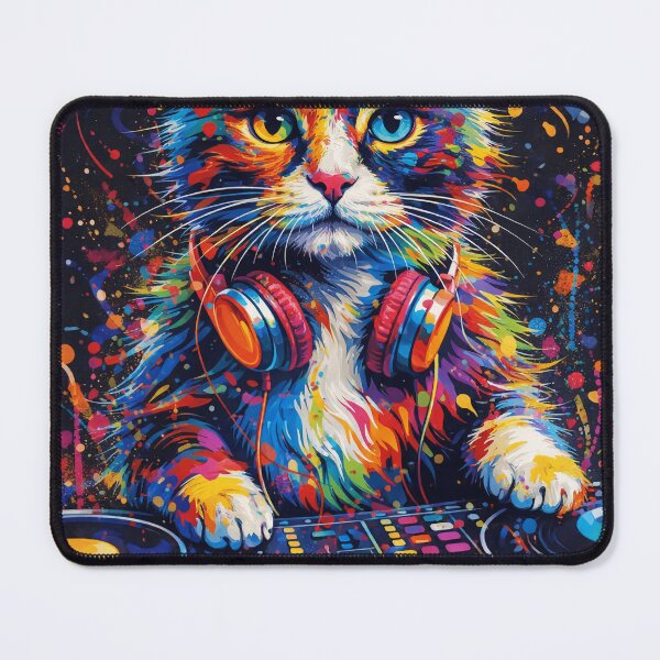 Item preview, Colorful DJ Cat designed and sold by zanthoriaa.
