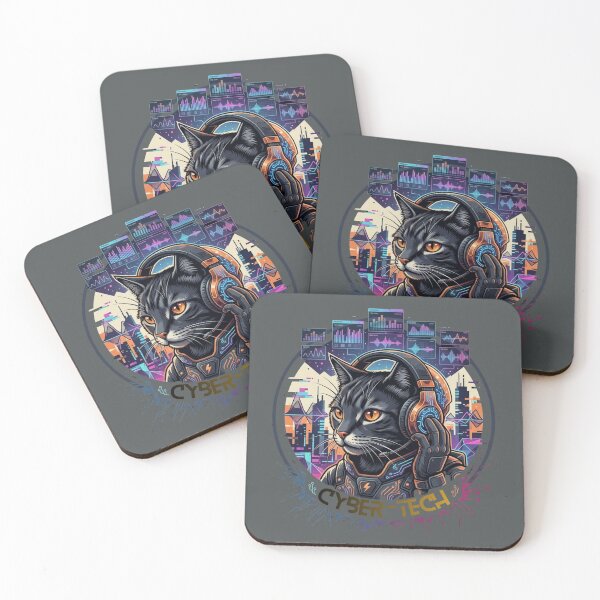 Item preview, Nya-Beats: The Cybernetic Feline Vibe designed and sold by Lantern Light Apparel .
