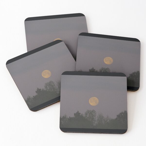 Item preview, moon over the trees in the morning designed and sold by Smiley Photography And Creations.