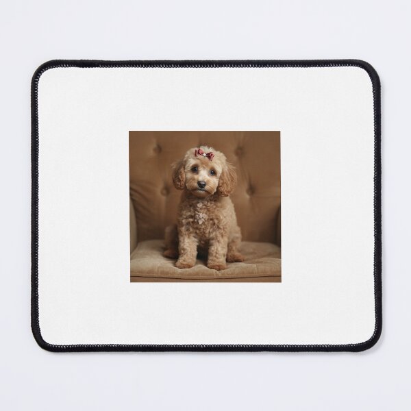 Item preview, Regal Poodle Puppy: Elegance in a Red Bow designed and sold by SwasTeeK.