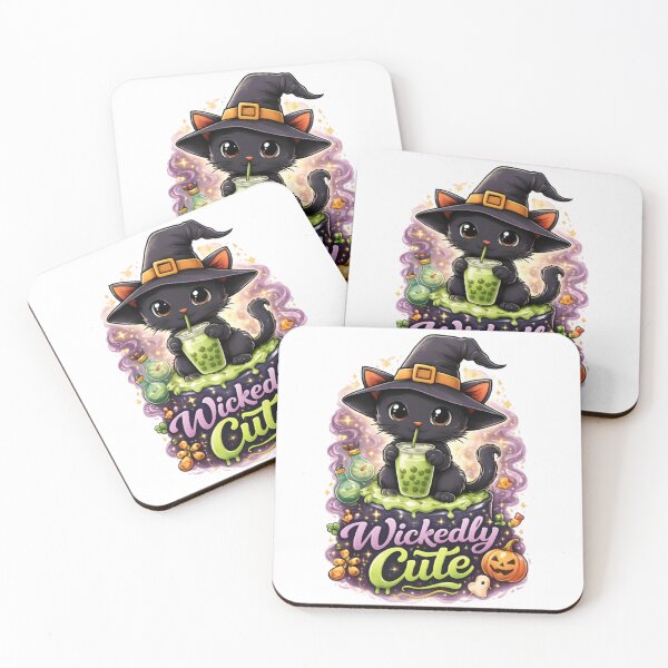 Item preview, Wickedly Cute Black Cat Witch – Funny Halloween Bubble Tea Cat Chaos Design designed and sold by CatLovers Studio.