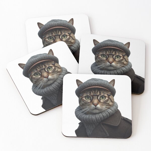 Item preview, Vintage Scholar Cat Portrait - Intelligent Literary Tabby designed and sold by Timastorart.