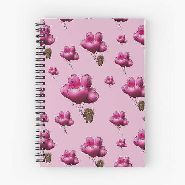 Aperçu de l'œuvre porc-épic avec des ballons en forme de cœur créée et vendue par thecamillest.