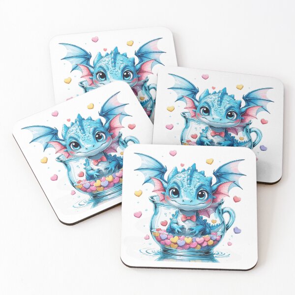 Item preview, Cute Whimsical Baby Dragon in Teacup Valentine's Day Sublimation Art designed and sold by AQUILAKREO.
