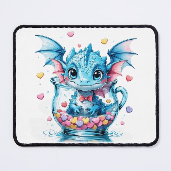 Item preview, Cute Whimsical Baby Dragon in Teacup Valentine's Day Sublimation Art designed and sold by AQUILAKREO.