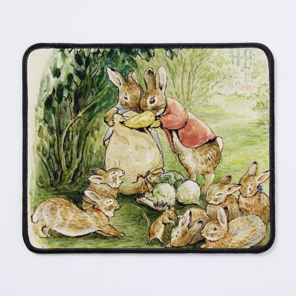 Item preview, Cute Bunny Watercolor Vintage Illustration Family Scene Design for Cottagecore Lovers designed and sold by RickE.