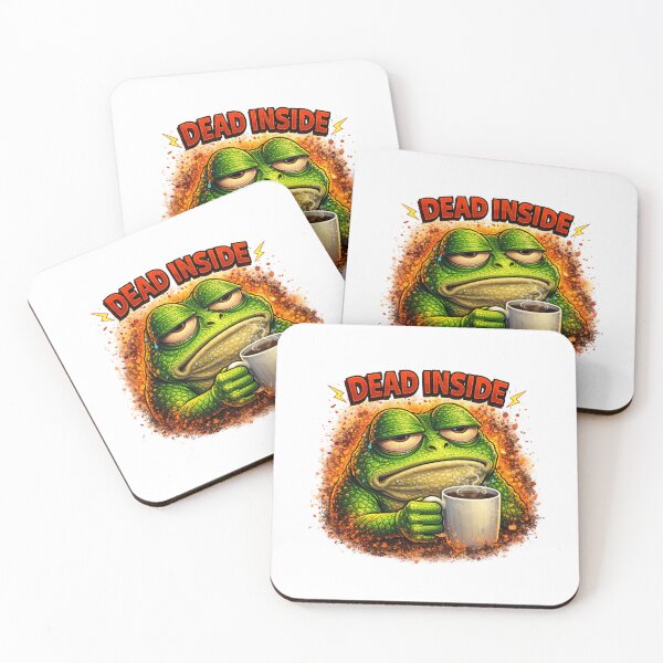 Item preview, Funny Frog Dead Inside – Tired Meme Frog with Coffee designed and sold by unglaublichGut.