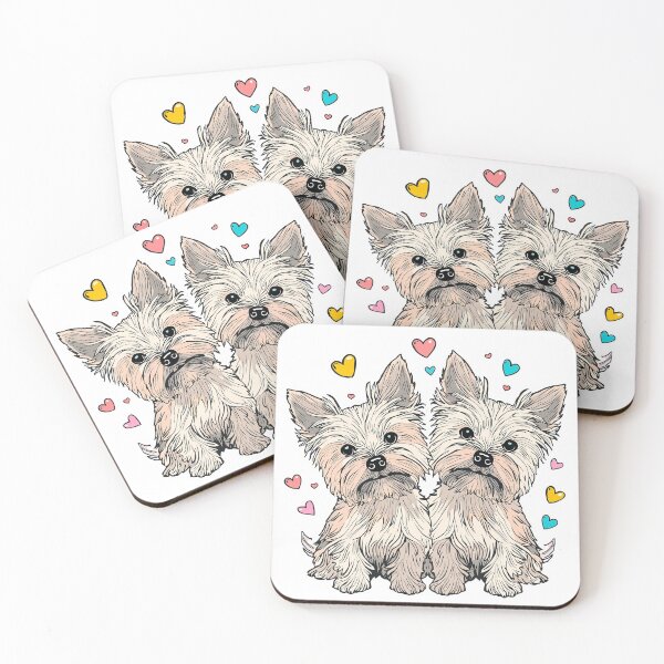 Item preview, Yorkshire Terrier with flowers and hearts designed and sold by TanyaLovus.