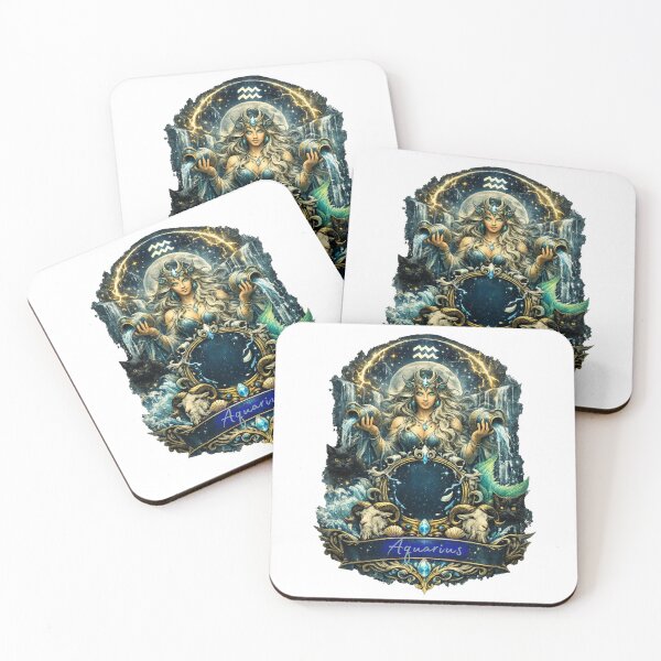 Item preview, Mystical Aquarius Zodiac Emblem designed and sold by Lantern Light Apparel .