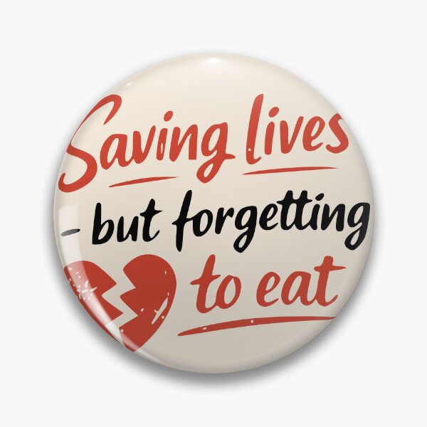 Item preview, Saving Lives but Forgetting to Eat – Nurse Humor – Nurse Insider Joke Funny Quote Sticker – Coffee Lover Humor Design, Chaos Life Aesthetic, Work Hustle Energy Gift designed and sold by VectorJoy.