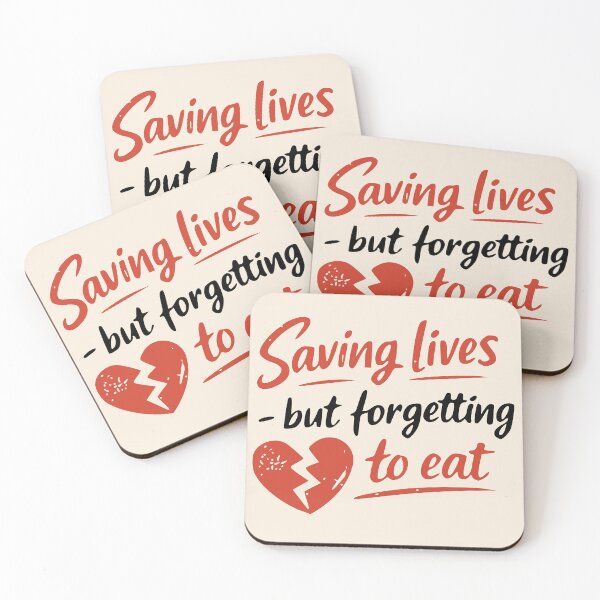 Item preview, Saving Lives but Forgetting to Eat – Nurse Humor – Nurse Insider Joke Funny Quote Sticker – Coffee Lover Humor Design, Chaos Life Aesthetic, Work Hustle Energy Gift designed and sold by VectorJoy.