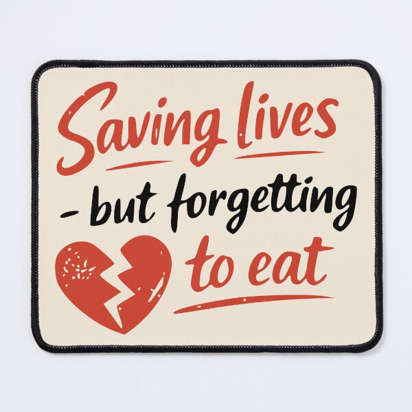Item preview, Saving Lives but Forgetting to Eat – Nurse Humor – Nurse Insider Joke Funny Quote Sticker – Coffee Lover Humor Design, Chaos Life Aesthetic, Work Hustle Energy Gift designed and sold by VectorJoy.