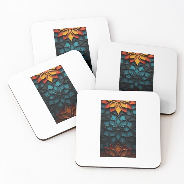 Item preview, Wall art design with multi colour animated flower designed and sold by BottleShip2003.