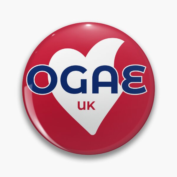 Item preview, OGAE UK - White heart/blue text designed and sold by OGAE-UK.