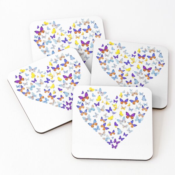 Item preview, Multicoloured butterfly design in a heart shape designed and sold by lucyinspace.
