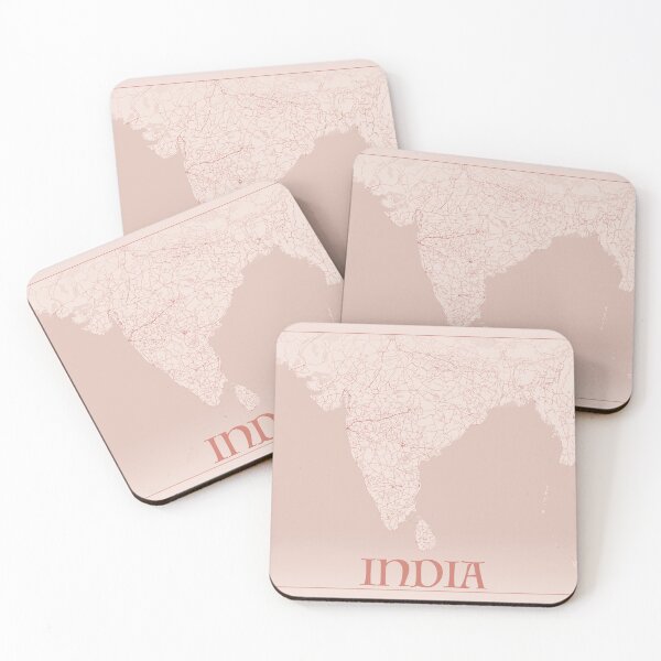 Item preview, India Map Art Print | Terracotta Wall Decor  designed and sold by SantoshArts.