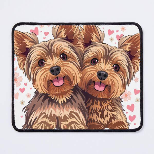 Item preview, Yorkshire Terrier with flowers and hearts designed and sold by TanyaLovus.