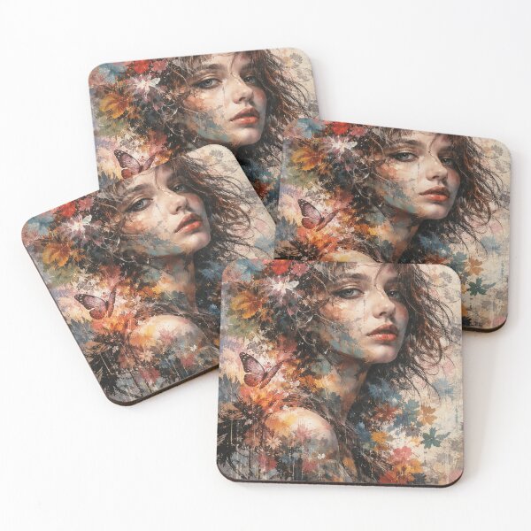 Item preview, Abstract Girl with Flowers designed and sold by kavionest.