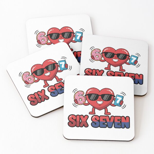 Item preview, funny 6 7 sarcastic heart meme for bro humor designed and sold by ArtDesignTp.