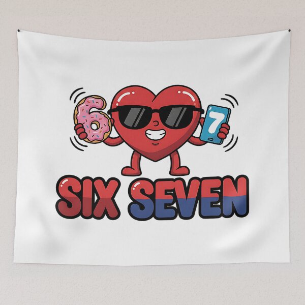 Item preview, funny 6 7 sarcastic heart meme for bro humor designed and sold by ArtDesignTp.