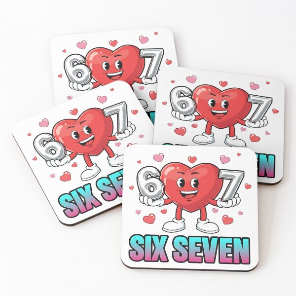 Item preview, funny six seven 6 7 meme sarcastic heart design designed and sold by ArtDesignTp.