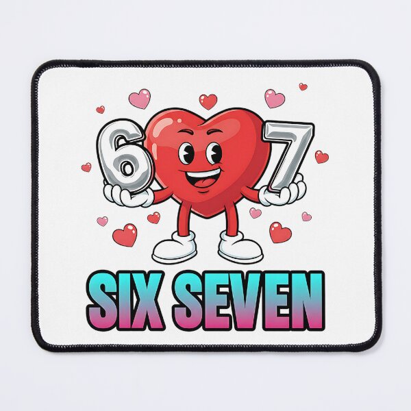 Item preview, funny six seven 6 7 meme sarcastic heart design designed and sold by ArtDesignTp.