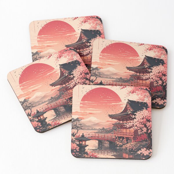 Item preview, Temple and Bridge at Sunset designed and sold by veralique.