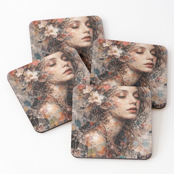 Item preview, Soft Abstract Girl with Flowers designed and sold by kavionest.
