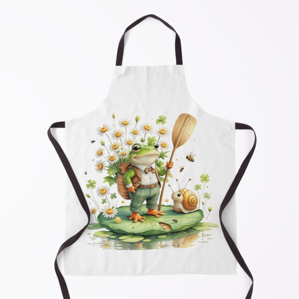 Item preview, Whimsical Frog and Snail Adventure on Lily Pad Boat Watercolor designed and sold by AQUILAKREO.